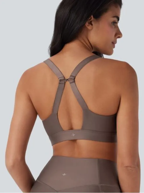 NWOT Halara Brown Medium Support Sheen Running Sports Bra - Image 2