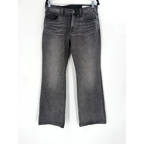 Gap Relaxed Flare Jeans Womens 29/8 Regular Black MidRise Denim 90s Grunge Indie - Image 2