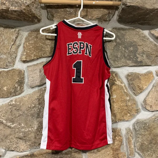 Y2K Early 2000s Red/Black/White ESPN Jersey Tank #1 - Image 5