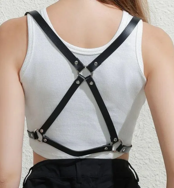 Black Harness Underbust Suspender belt New - Image 2