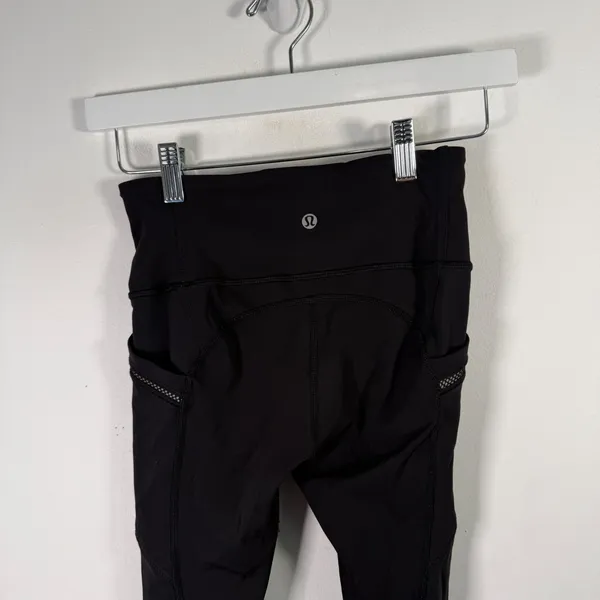 Lululemon Speed Up Tight Leggings Black High Rise Mesh Pockets 28" Gym Womens 4 - Image 6
