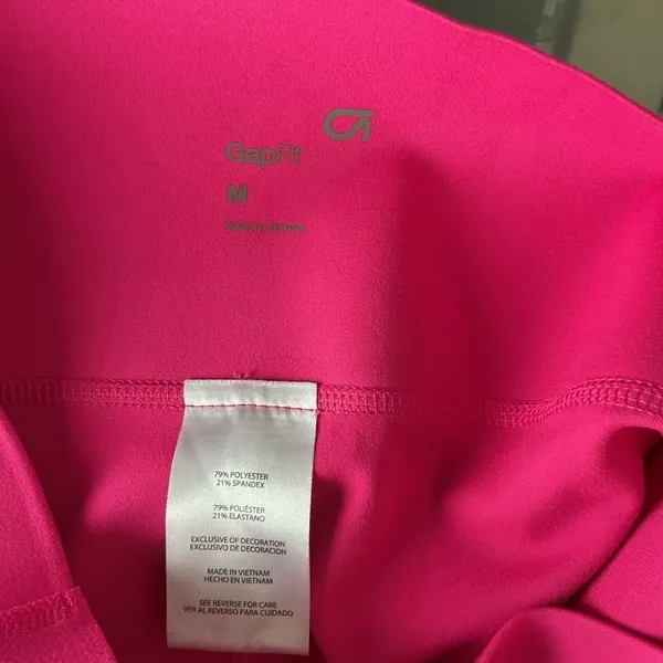 GapFit Women Leggings Pink High Rise Side Pocket Solid Medium - Image 5