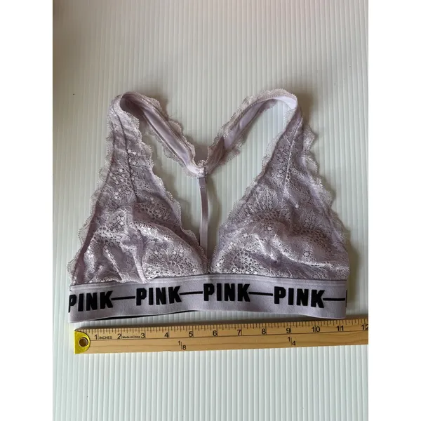 PINK Victoria's Secret Lace Bralette Racerback Light Purple Bra Size M‎ - Image 2