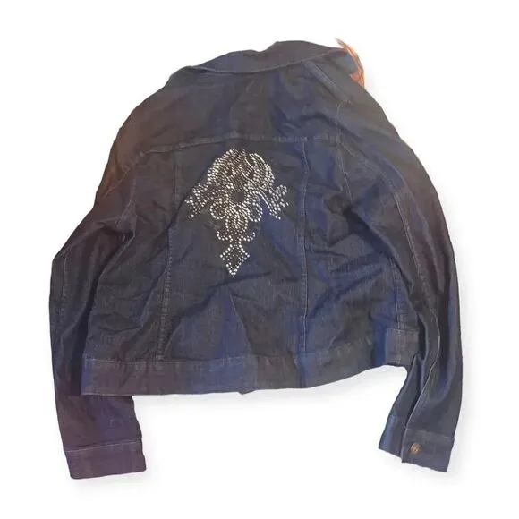 Embellished Y2k denim jacket Size 1X - Image 2