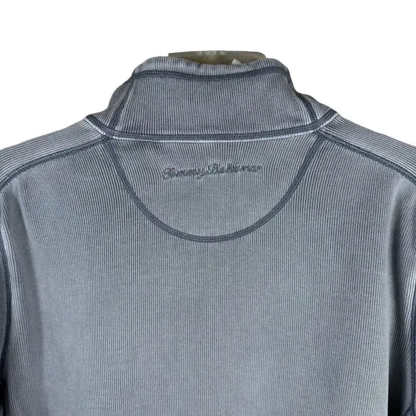 Tommy Bahama 100% Cotton Grey/Blue Half Zipup Sports Sweater Women’s Size M - Image 6