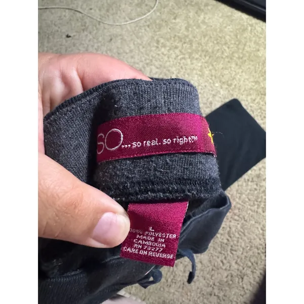 SO Black‎ Fleece Pajama Pants Womens Large Drawstring Straight Leg Sleepwear - Image 3