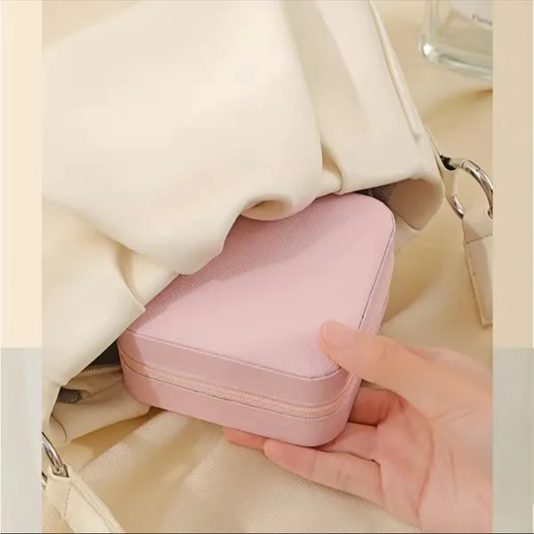 1pc Mini Jewelry Box, Portable Jewelry Storage Box, PU Leather‎ Small Organizer - Image 5
