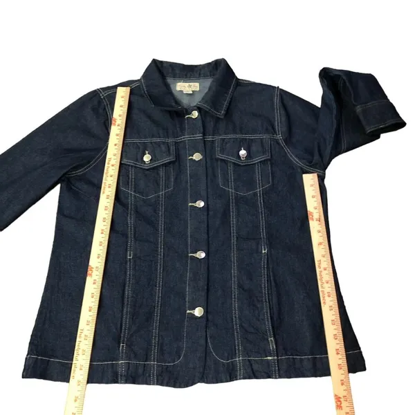 Turtle Bay New York Jean Jacket Womens L Used *Stain on Cuff - Image 10