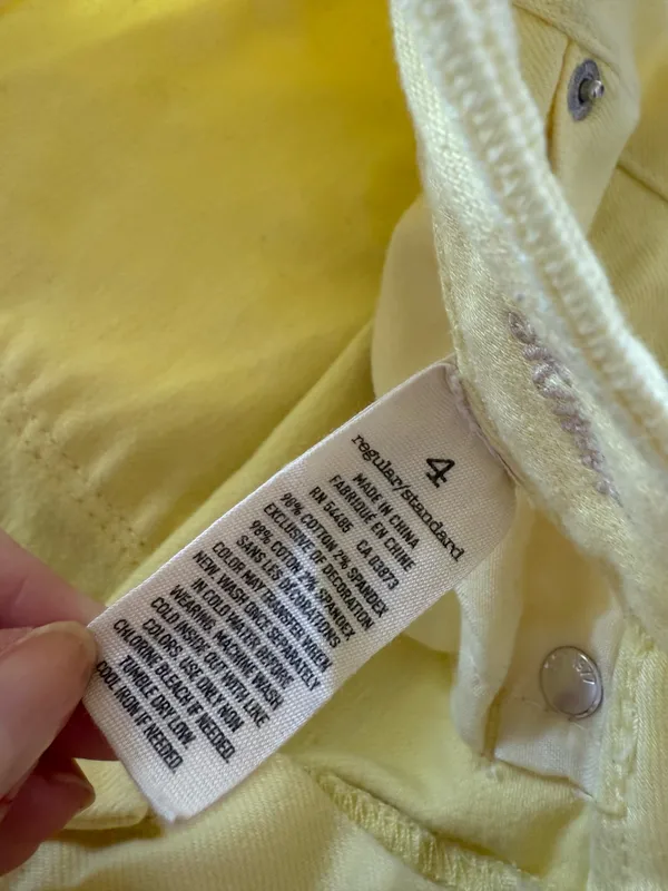 American Eagle Yellow Stretch Skinny Jeans Size 4 - Image 4