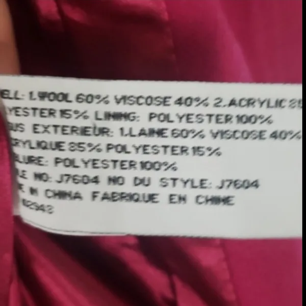 Anthropologie Tulle raspberry pink pea coat NWOT - Image 6