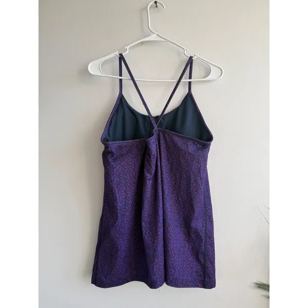 Patagonia Womens XL‎ Purple Geometric Strappy Criss Cross Shelf Bra Tank Top - Image 3