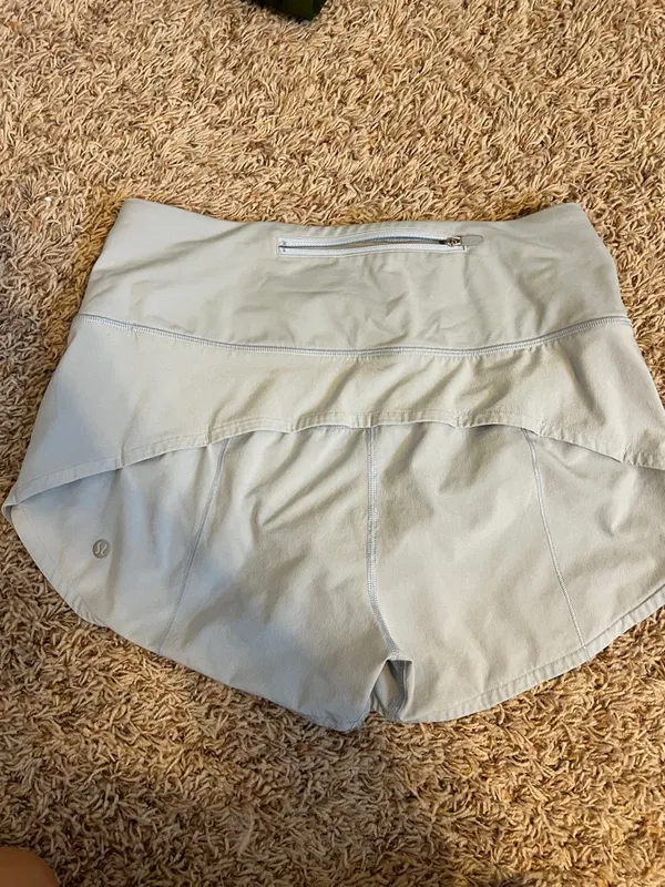 lululemon athletica Light Blue High-Waist Athletic Shorts Sz 6 - Image 4