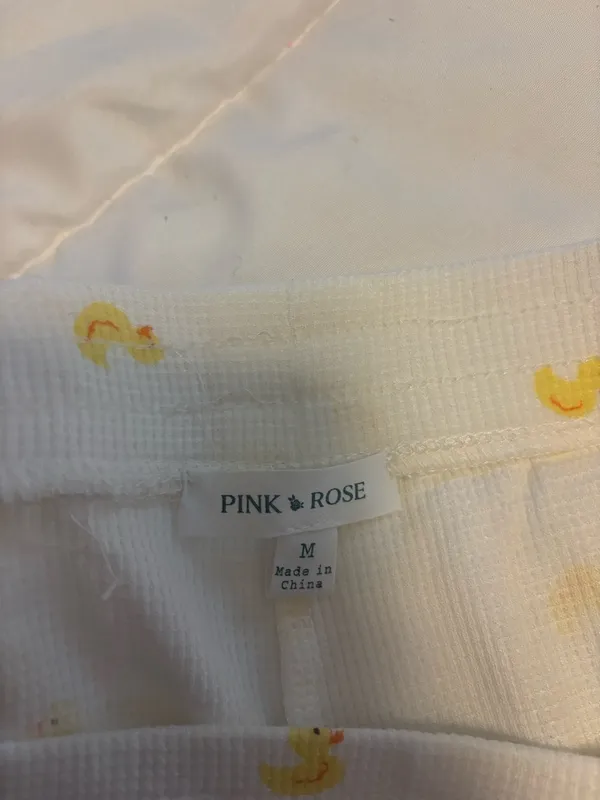 Pink Rose White Long Sleeve Henley Top with Yellow Daisy Embroidery - Image 3