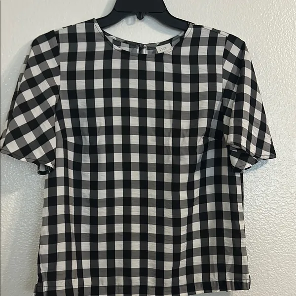 a new day Black and White Gingham Blouse - Image 3