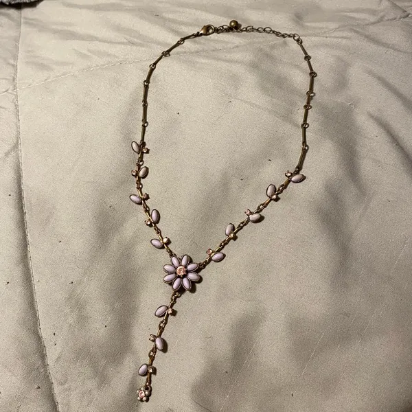 rustic lavender flowered necklace - Image 2