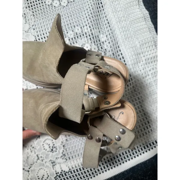 the Free People Hybrid Harness Platform Booties in diamond suede - Image 3