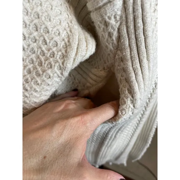 Elliatt Sweater Women Small Beige Ivory Knit Knit Open Front Long Line Cardigan - Image 7