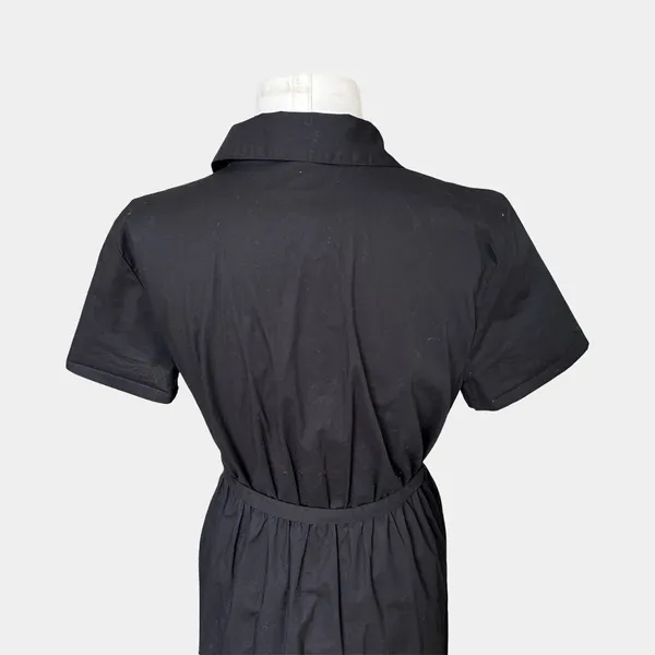 J.Crew Factory Black Shirt Dress Sz 10 Tie Waist Button Front Classic Minimalist - Image 8