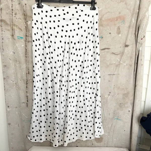 Anthropologie Maeve the Mel Ruched Side-Slit Polka Dot Midi Skirt - Image 6