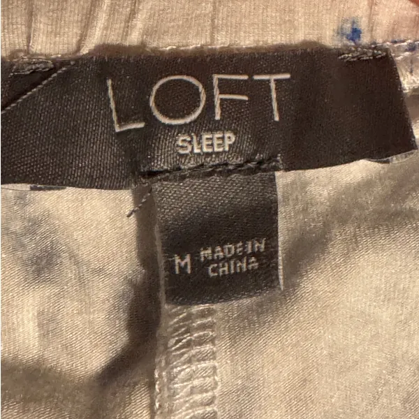 LOFT Sleep Floral Capri Pajama Pants Blue White Modal Lounge Medium - Image 5