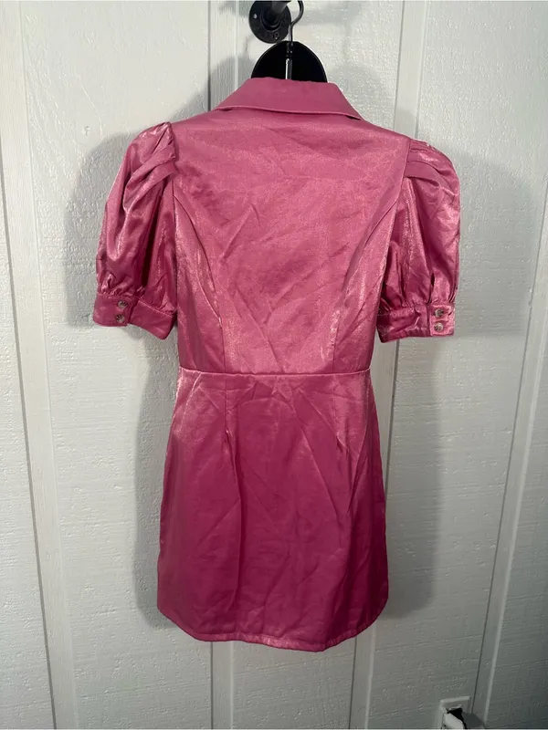 Fate Pink Puff Sleeve Dress Size Small EUC - Image 6
