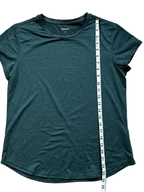 Quince Flowknit Breeze Tee Short Sleeve Relaxed Fit T-Shirt Green Size Small - Image 11