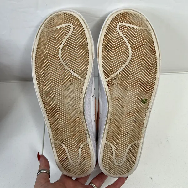 Nike Size 10 Blazer‎ Sneakers 77 Low White Orange Leather Retro 2021 DC4769-105 - Image 11