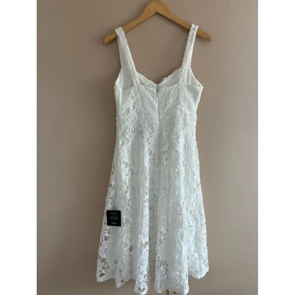 Lulus Divine Beauty White Lace Midi Dress With Pockets Size XS NWT Bridal Beach - Image 5
