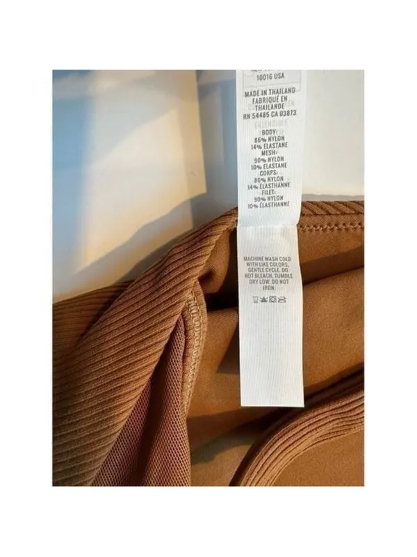 Size S OFFLINE by Aerie Ribbed Plunge Sports Bra in Medium Brown - Image 3