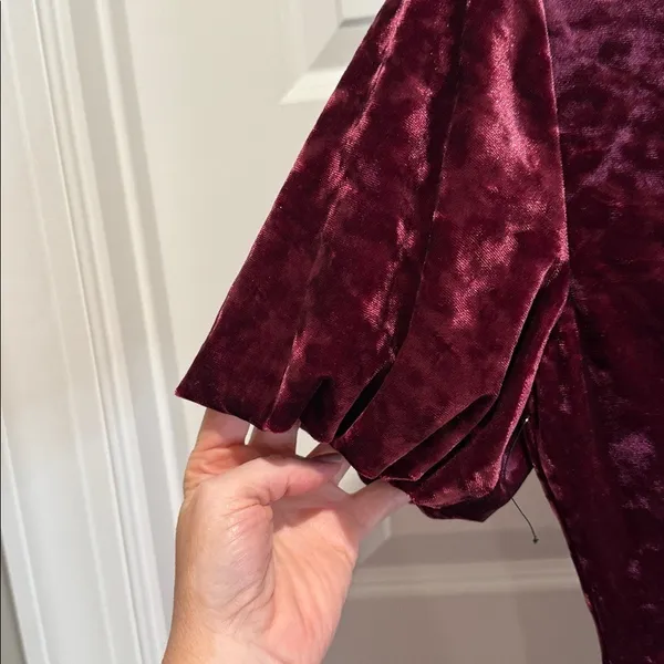 Guess‎ Burgundy Velvet Mini Dress Size 4 NWOT Whimsigoth Party Cocktail Glam - Image 6