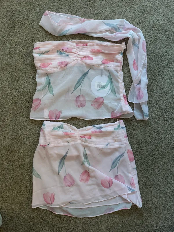 Princess Polly Perrin Flower Pink Skirt SET - Image 4