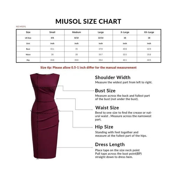 NEW Miusol Retro Style Slim Work Pencil Dress XL - Image 3
