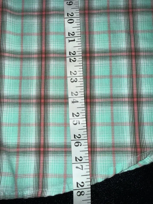 Vintage Turquoise Plaid Pearl Button Western Shirt-XL - Image 7