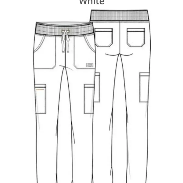 Dickies medical EDS Essentials contemporary white jogger scrubs pants si… - Image 6
