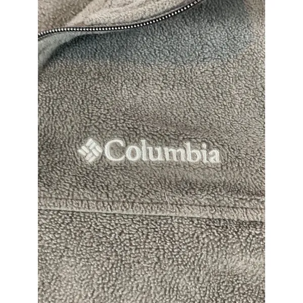 Columbia Gray Full Zip Fleece Jacket White Logo Size S Outdoor Style Gorpcore - Image 2