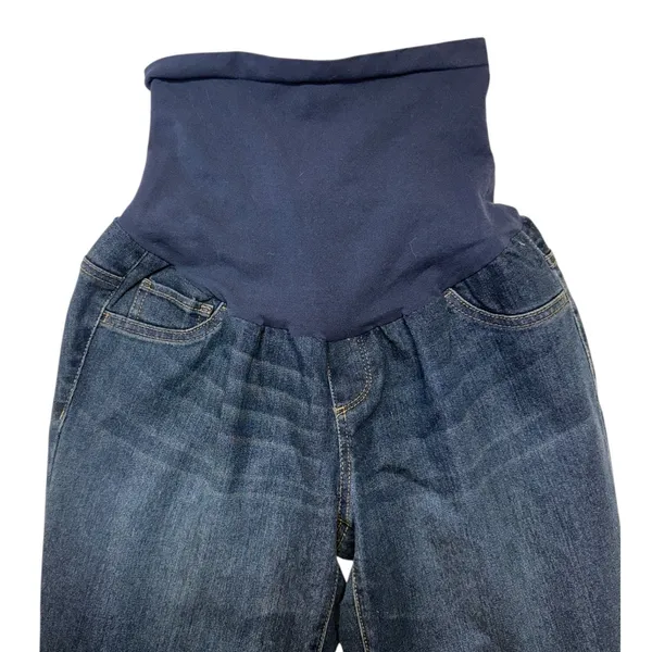 Indigo Blue Secret Fit Belly‎ Maternity Bootcut Jeans Dark Wash Large Long 97173 - Image 2