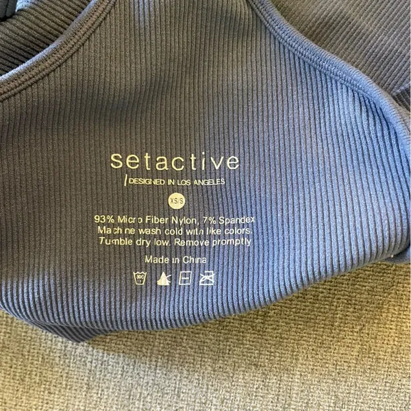 Set Active Sculptflex Racer Back V Neck Sports Bra Size XS/S in Blue - Image 3