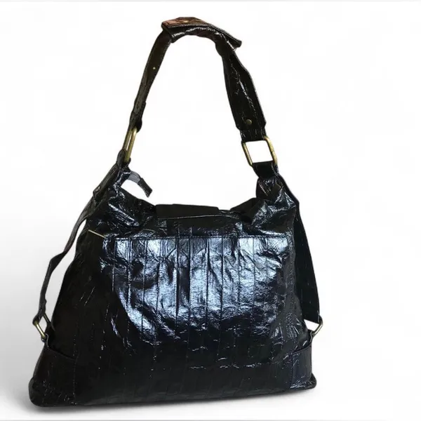 Matt & Nat Black Women's Shoulder Bag - Classic Gloss Finish - Image 2