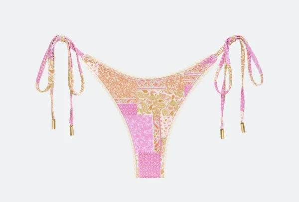 Elysiian florence bikini top And Bikini Bottom Pink Paisley NWT - Image 5