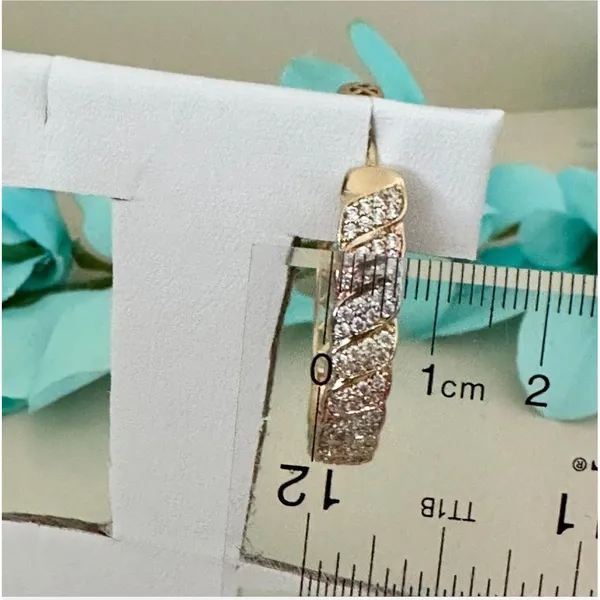 14K Gold Plated Women's Earring Hoop Round‎ - Image 6