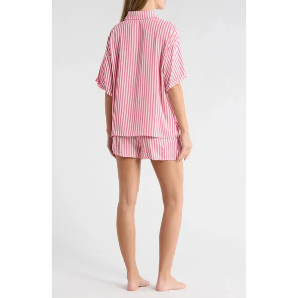 Betsey Johnson Heart Patch Cabana Button Up Shirt & Shorts Cover-up Set - Image 3