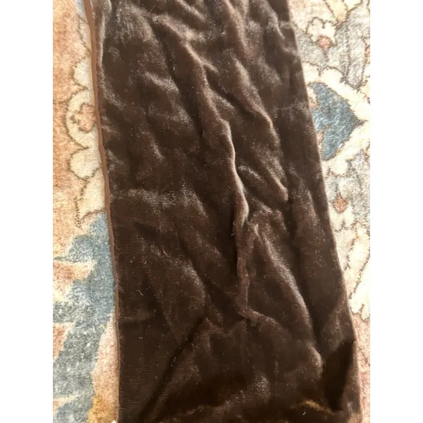 Vintage Talbot's Silk Scarf - Fringed, Green Brown Paisley, 61 inches long - Image 7