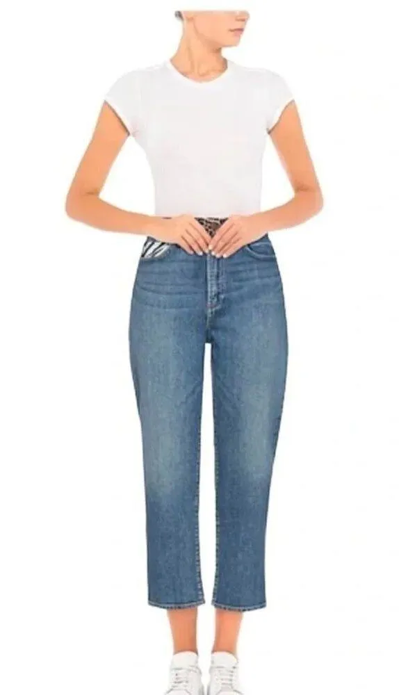 Alice + Olivia Amazing Animal Print High Rise Jeans Size 28 NWT - Image 5