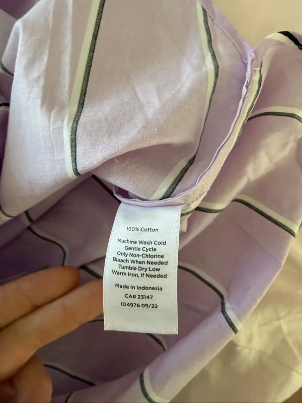 NWT Talbots Boyfriend Shirt Weekend Stripe Size L Lilac 100% cotton - Image 6