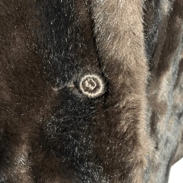 Vintage 60s Tissavel Faux Mink Swing Coat Dark Brown Plush XL Glam Winter‎ - Image 10