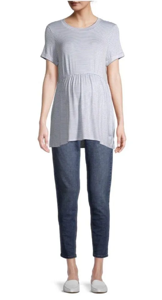 Time and Tru Womens Striped Maternity Smock Top Size Large 12-14 New - Image 3