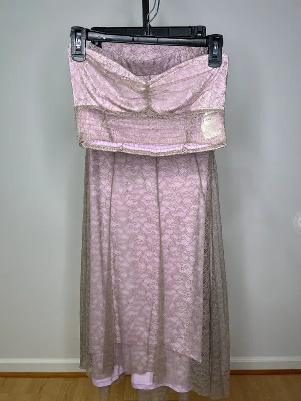 Free People Shape Of You Lilac Purple Lace Set Strapless Top Skirt - Image 18