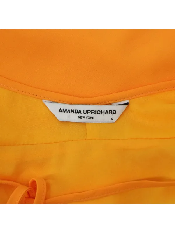 Amanda Uprichard Jasalina Ruched Mini Dress Sleeveless in Vibrant Orange S - Image 8