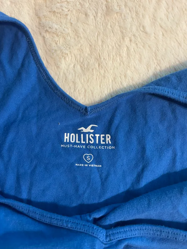 Hollister Blue Cropped Tank Top - Image 3