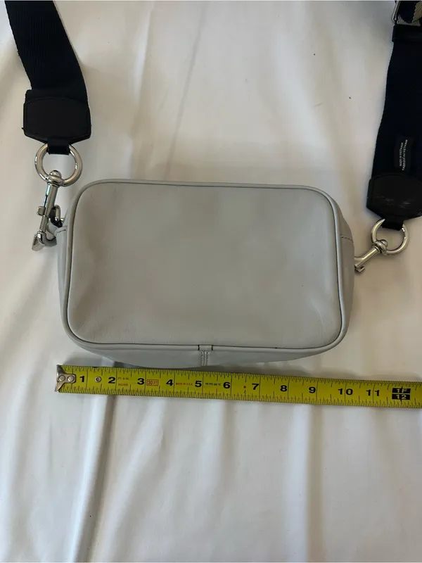 Marc Jacobs Light Grey Camera Bag with Camouflage Strap - Image 6